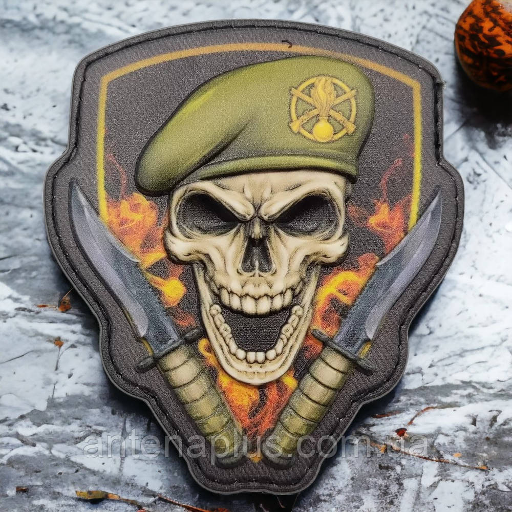 Череп в берете Механизированые войска объемный шеврон / патч Киев - изображение 1