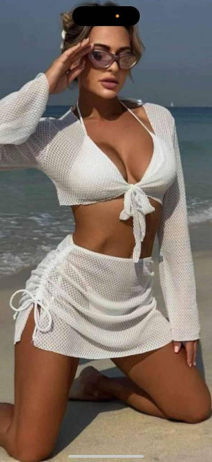 Купальник женский раздельный с юбкой и накидкой Белый S Харьков - изображение 1