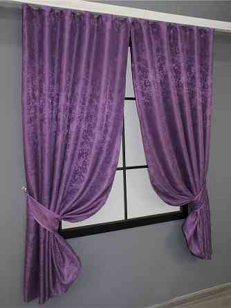 Комплект коротких штор VR-Textil Мрамор Al1 № 1301ш 130х170 см 2 шт Фиолетовый (35-0083) Киев
