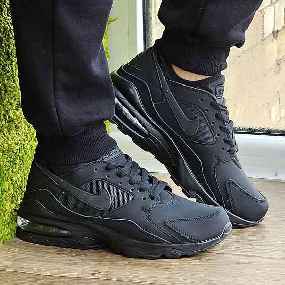 Чоловічі Чорні Кросівки Nike Air Max 93 Шкіряні Найк (розміри: 41,42,43,44,45) — 93-1 Відео Огляд Дніпро