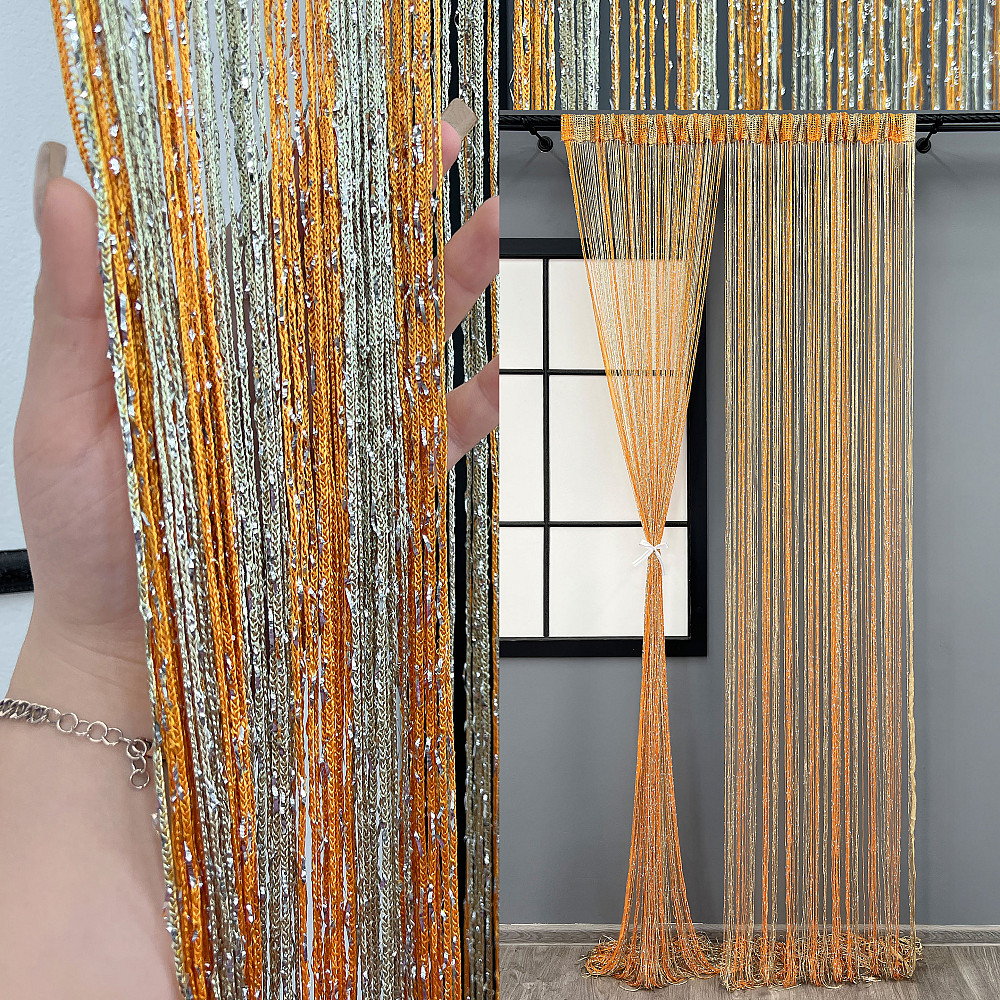 Штори-нитки з люрексом Помаранчевий з бежевим 300х300см 1 шт (61-119) Київ - фото 1