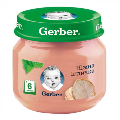 Детское пюре Gerber Нежная индейка 80 г (7613033644962) Винница - изображение 1