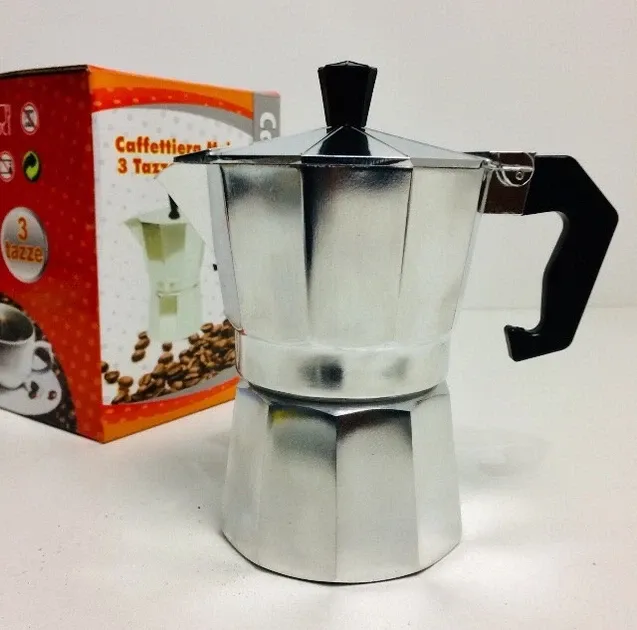 Кафеварка гейзерна UNIQUE UN-1911 алюмінієва, об'єм 135 мл, на 3 чашки, для всіх типів плит, KP1-3 Одеса - фото 4