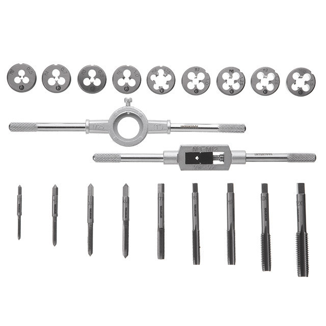 Набор плашек и метчиков, 20 ед., M3-M12 INTERTOOL SD-8021 Киев - изображение 4