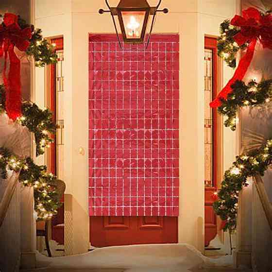 Дождик для фотозоны кубиками на стену 2 м на 1 м красный Киев