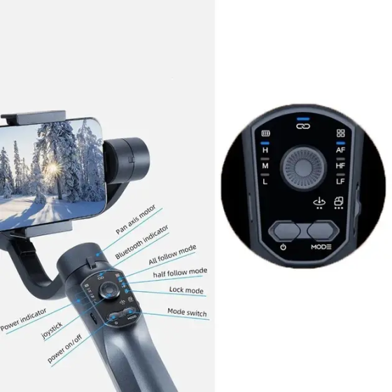 Стедікам Трьохосьовий Bluetooth Стабілізатор для телефону F10 Pro 3-Axis Gimbal для Android та iPhone Київ