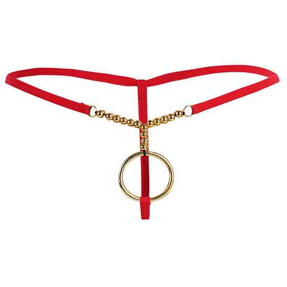 Мужские стринги с кольцом универсальный красный Киев