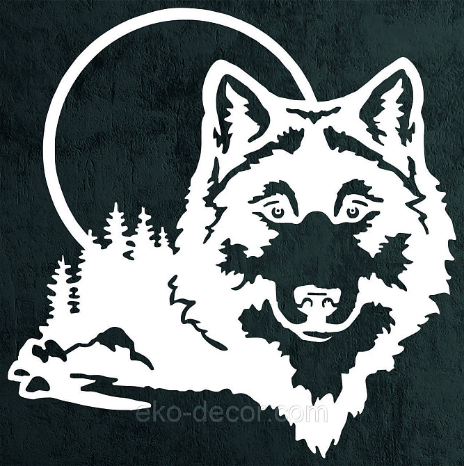 Декоративное настенное Панно «Волк», Декор на стену 70*70 см, Белый Киев - изображение 8
