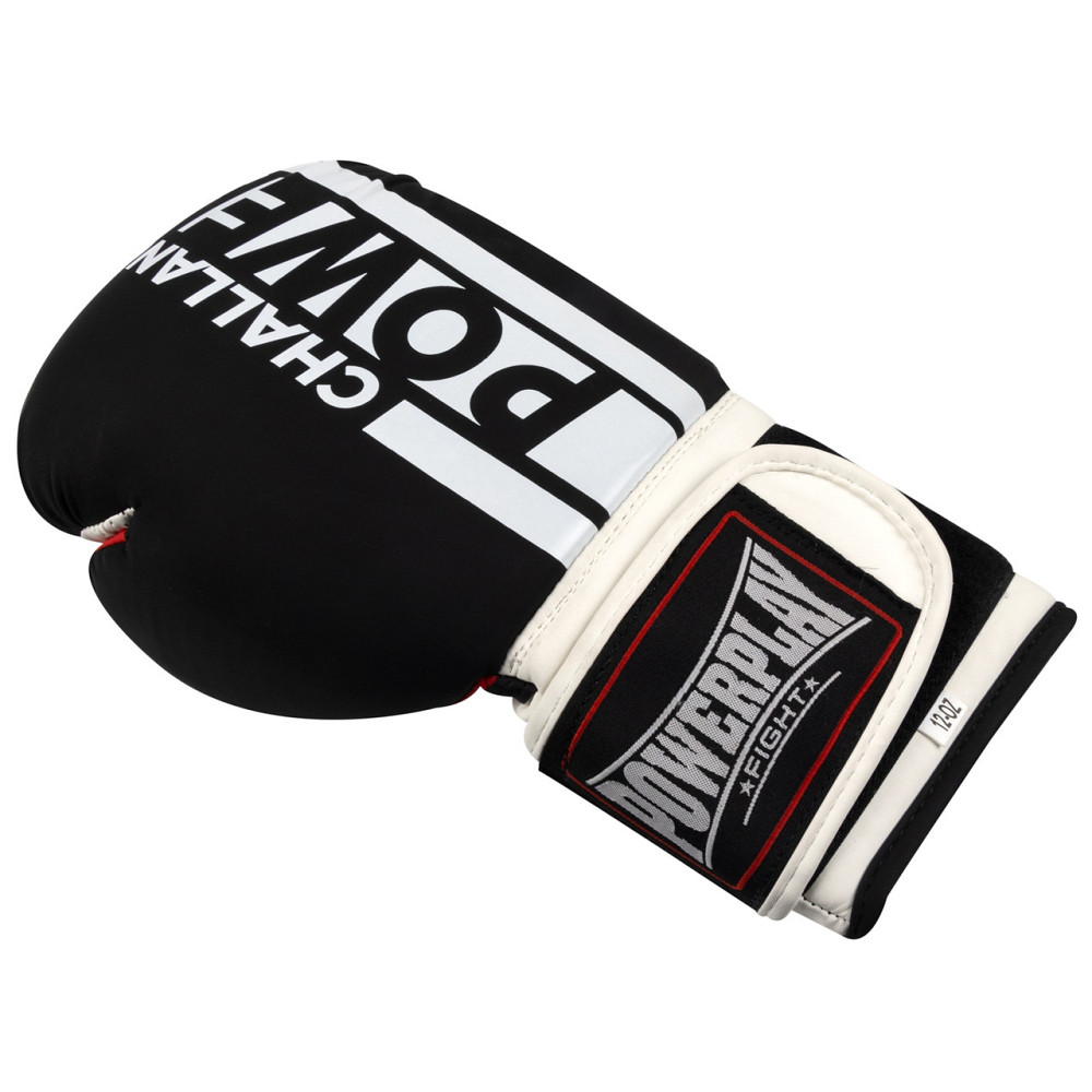 Боксерські рукавиці PowerPlay 3086 Matt Challenger Чорно-Білі 10 унцій Кам'янське - фото 4