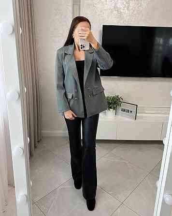 Женский классический пиджак прямого кроя костюмка + подкладка Серый, 44 Одесса