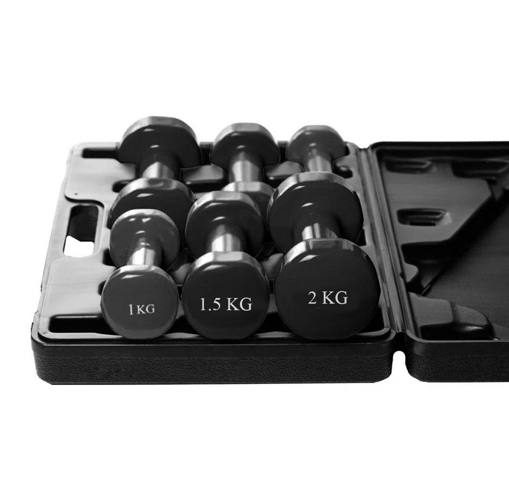 Набір гантелей в кейсі 9 кг. PowerPlay 4121 Fitness Dumbells (2шт.*1кг. 2шт.*1,5кг. 2шт.*2кг.) Кам'янське - фото 3