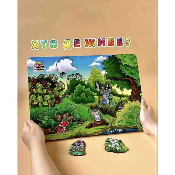 Деревянный сортер-пазл 