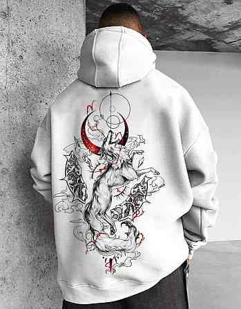 Худи, біла толстовка чоловіча, світшот 2702804565 розмір оверсайз (S,M,L) Дніпро