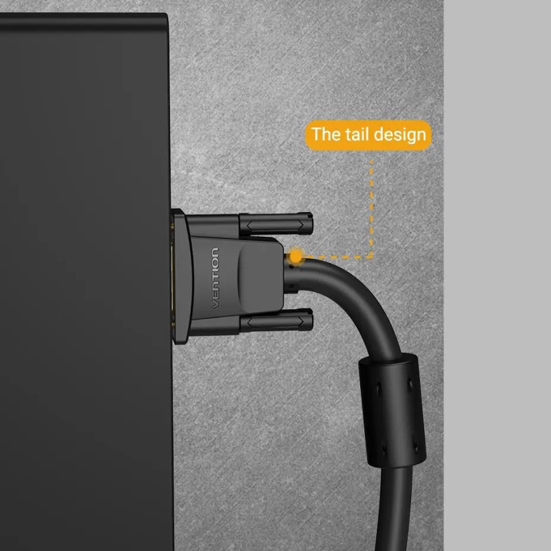 Кабель Vention VGA(3+6) Male to Male Cable with ferrite cores 3M Black (DAEBI) Киев - изображение 2