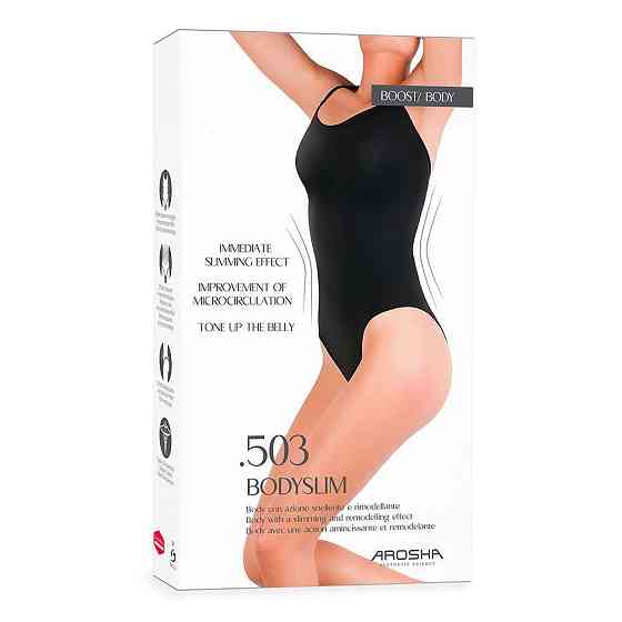 Черное боди-слип размер M/L .503 BODYSLIM Body in Bio-Infrared Dermofibra Size M/L AROSHA, 1 шт Днепр