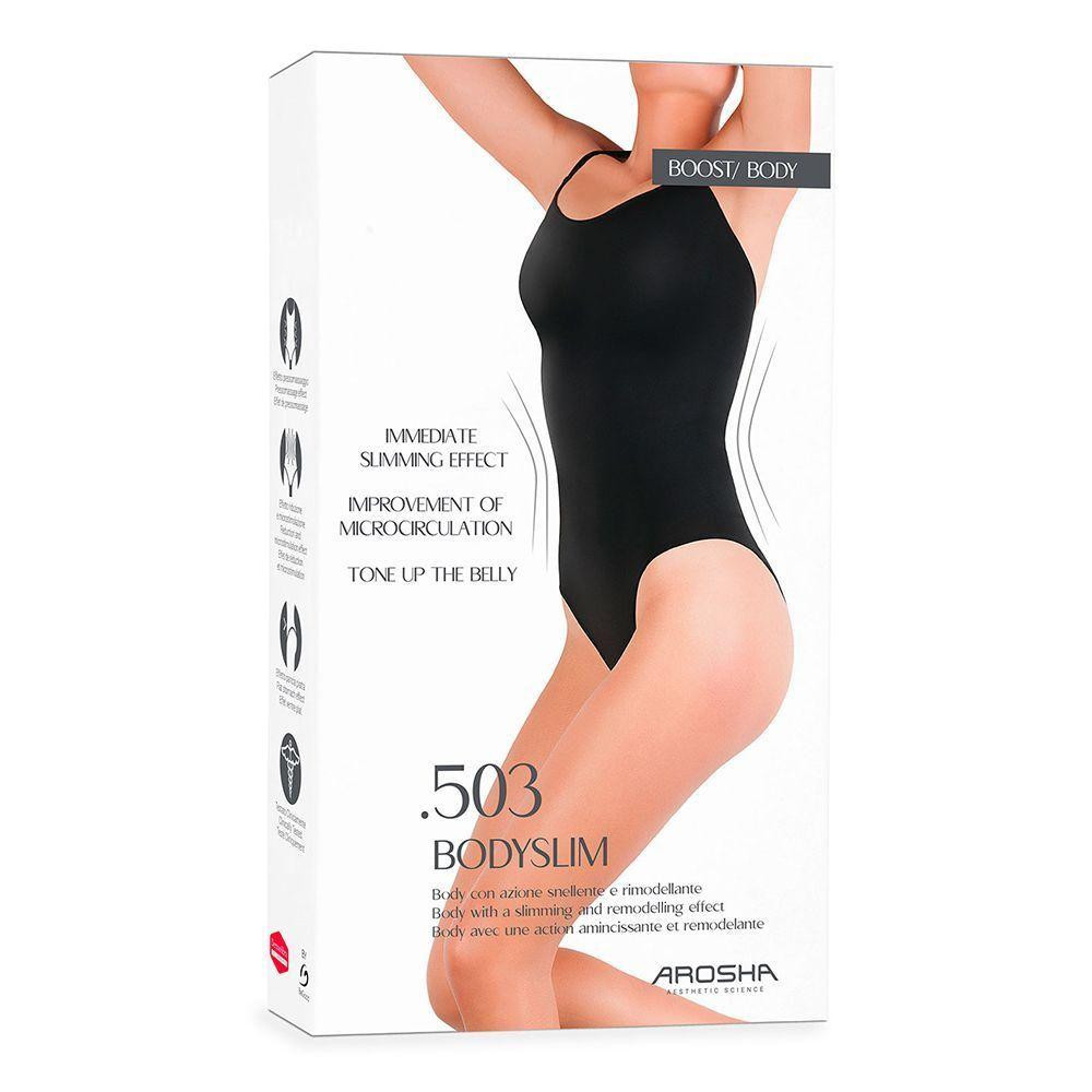 Черное боди-слип размер M/L .503 BODYSLIM Body in Bio-Infrared Dermofibra Size M/L AROSHA, 1 шт Днепр - изображение 1