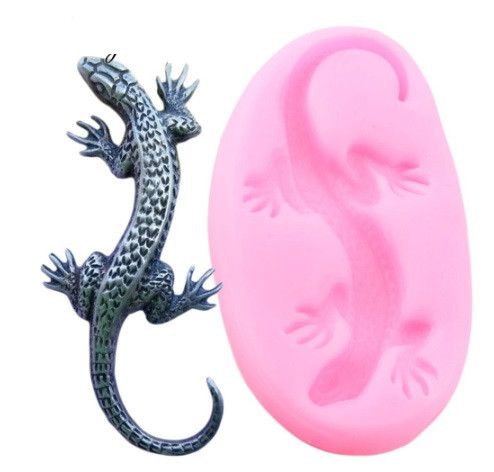 Молд силиконовый Ящерица 80 на 44 мм розовый Киев - изображение 1