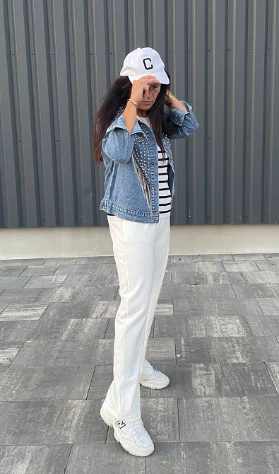 Джинсовая куртка женская оверсайз с бахрамой р 42-46 Харьков - изображение 3