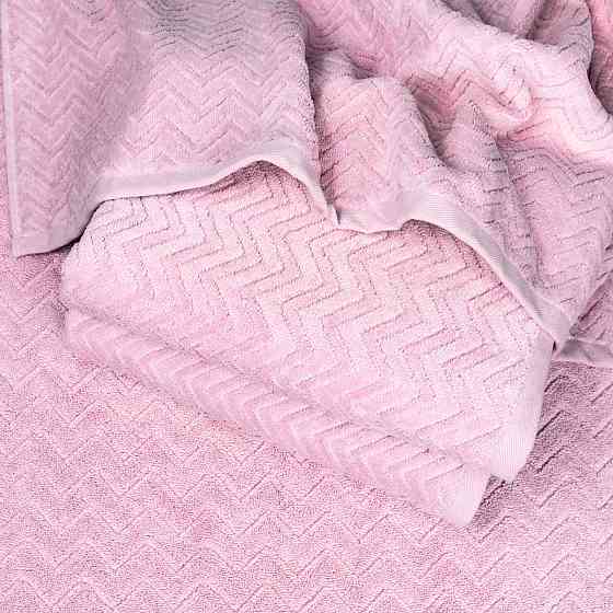 Набор махровых полотенец Жаккардовых с велюром 3шт GM Textile 50x90см, 50x90см, 70x140см 550г/м2 (Ро Сумы