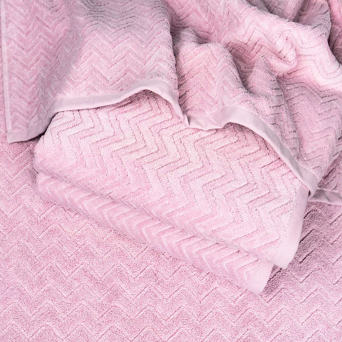 Набор махровых полотенец Жаккардовых с велюром 3шт GM Textile 50x90см, 50x90см, 70x140см 550г/м2 (Ро Сумы - изображение 5