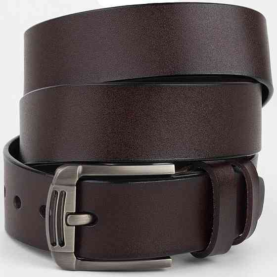 Ремень мужской с затемненной пряжкой механика Vintage 20313 Коричневый Киев