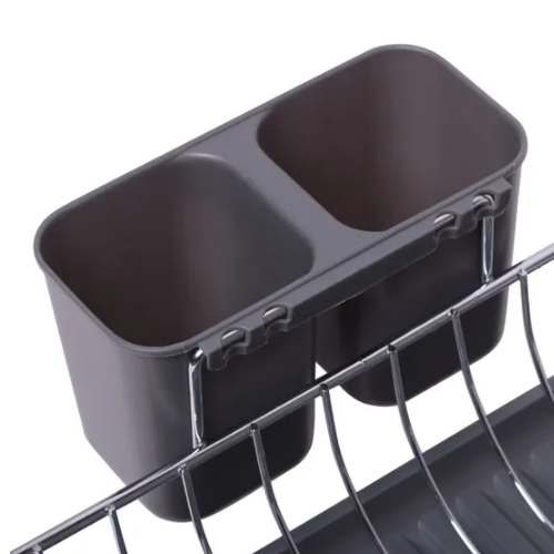 Сушарка для посуду 49*32*13см з піддоном хромована сталь чорний 0761B KAMILLE Житомир - изображение 3