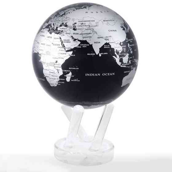 Гіро-глобус Solar Globe "Політична карта" 11,4 см сріблясто-чорний (MG-45-SBE) Рівне