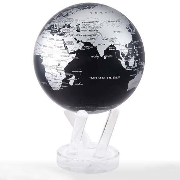 Гіро-глобус Solar Globe "Політична карта" 11,4 см сріблясто-чорний (MG-45-SBE) Рівне - фото 1