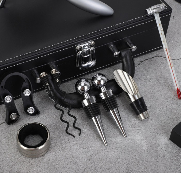 Винный набор из 10 !!! предметов, набор для вина в подарочном кейсе из экокожи Кременчуг - изображение 4