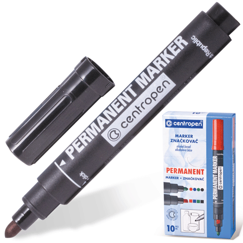 Маркер перманентний "Centropen" 8510 чорний (круглий) 2,5 мм, шт Київ - фото 1
