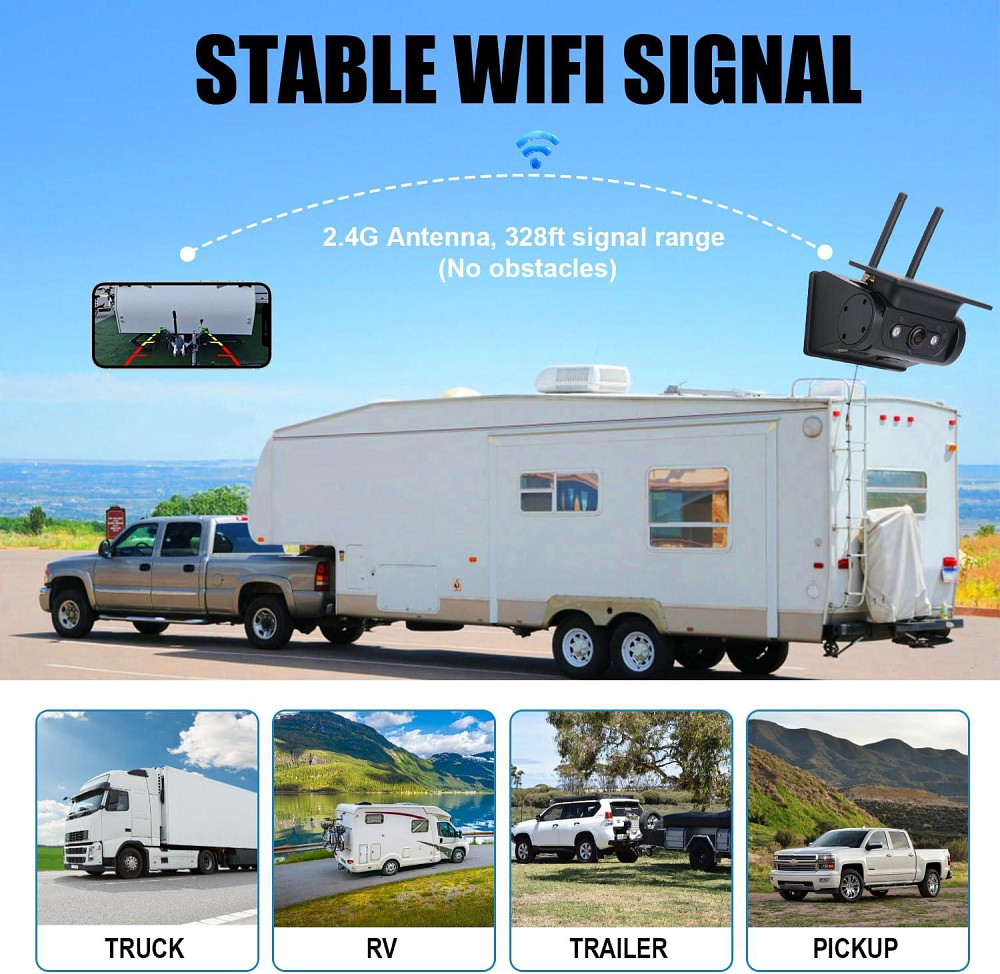 Безпровідна камера заднього огляду на сонячній батареї 1080P з пультом дистанційного керування Луцк - изображение 3