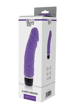 Класичний вібромасажер реалістичний на батарейках DreamToys VIBES OF LOVE, фіолетовий Sex Aura Київ