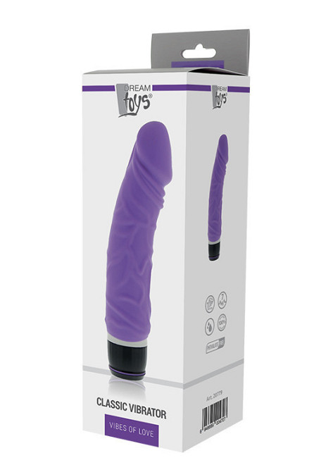 Вибромассажер классический реалистичный на батарейках DreamToys VIBES OF LOVE, фиолетовый Sex Aura Киев - изображение 5