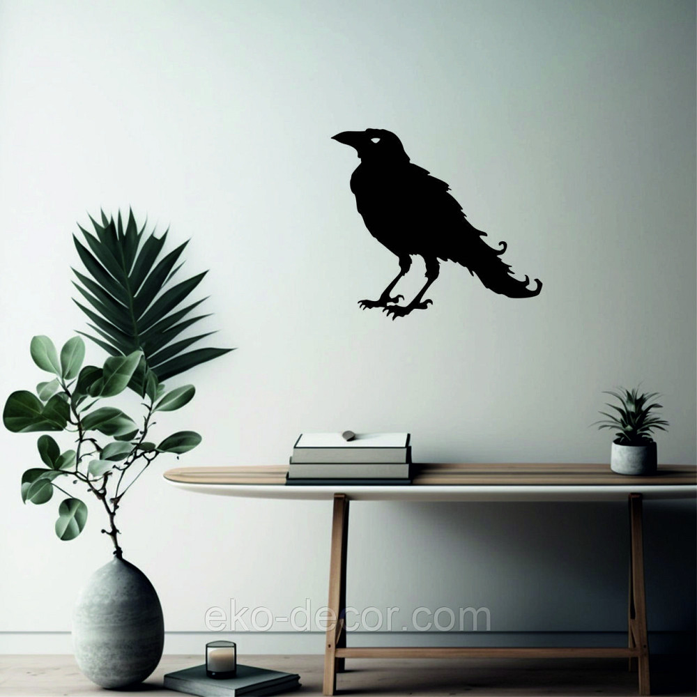 Декоративное настенное Панно «Ворон» Декор на стену 70*63 см, Черный Киев - изображение 5