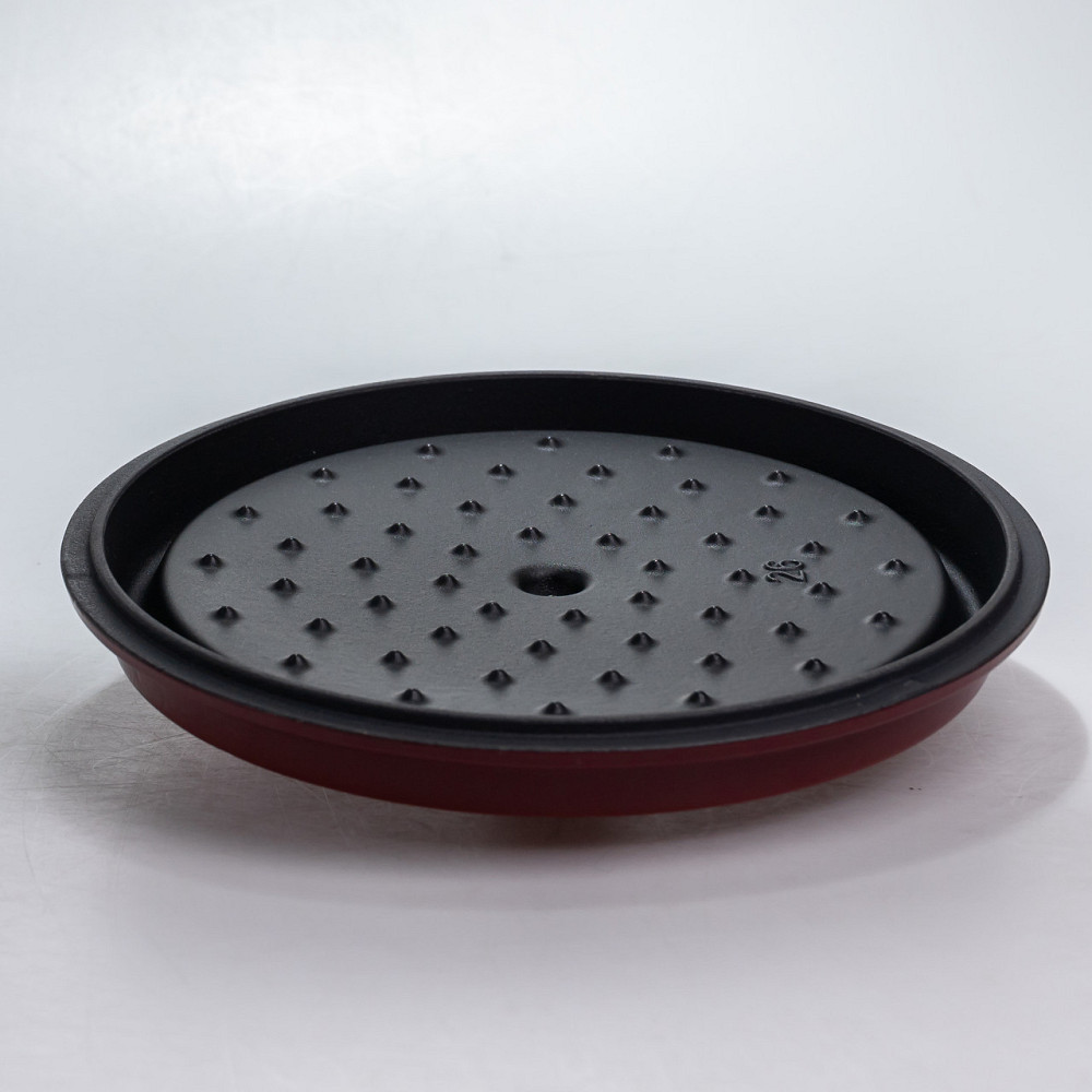 Каструля чавунна 4.5 л емальована з кришкою посуд для тушкування запікання томління кухонна Червона HP-1-19-RED Київ - фото 4