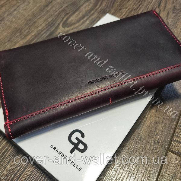 Женский кожаный кошелек в ретро стиле марсалового цвета Grande Pelle Festa 513161 Киев - изображение 8