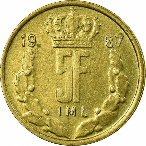Монета 5гладів. 1987 рік, Люксембург Полтава - фото 1