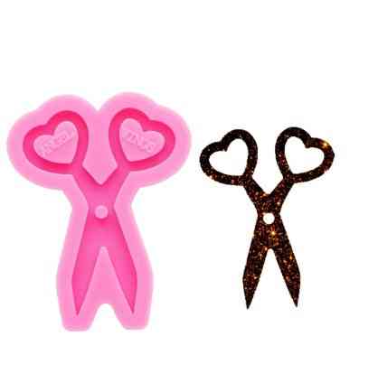 Силиконовый молд Ножницы 57 на 43 мм розовый Киев