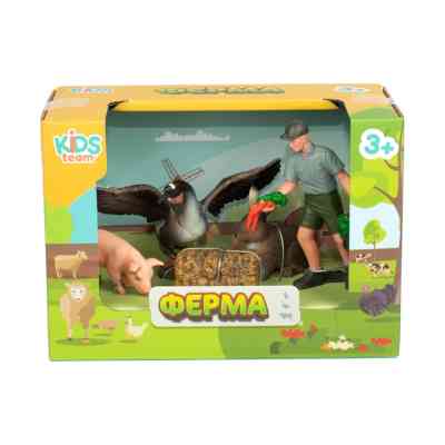 Фигурка Kids Team набор Ферма фермер, гусь, кролик, поросёнок (Q9899-T7_1) Винница
