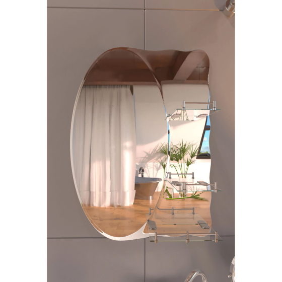 Дзеркало настінне Zerix SOLO MOZ01-480x680x100 асиметричне з 3-ма полицями   ( ZX5624 ) 29428 Харків