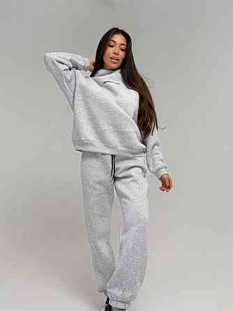 Женский стильный спортивный костюм двойка: худые+ брюки, трехнить Пенье на флисе турция Меланж, 46/48 Одесса
