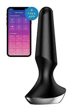 Анальная пробка с функцией управления с смартфона Satisfyer Plug-Ilicious, черный Sex Aura Киев