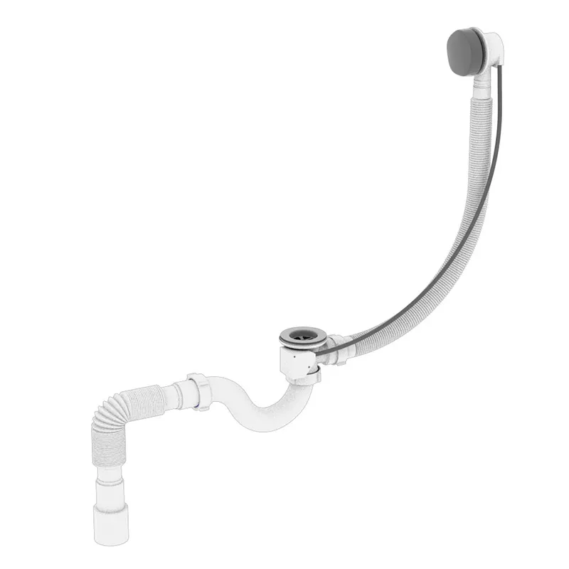 Сифон для ванни Zerix SV-01-B напівавтоматичний з переливом, без ревізії, білий 1 1/2'' ZX4 Харків - фото 1