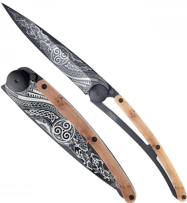 Універсальний Складаний Ніж з лазерним гравіюванням Кельтська Deejo "37 грам" (1GB000171) Нержавіюча сталь Нововолинськ - фото 1