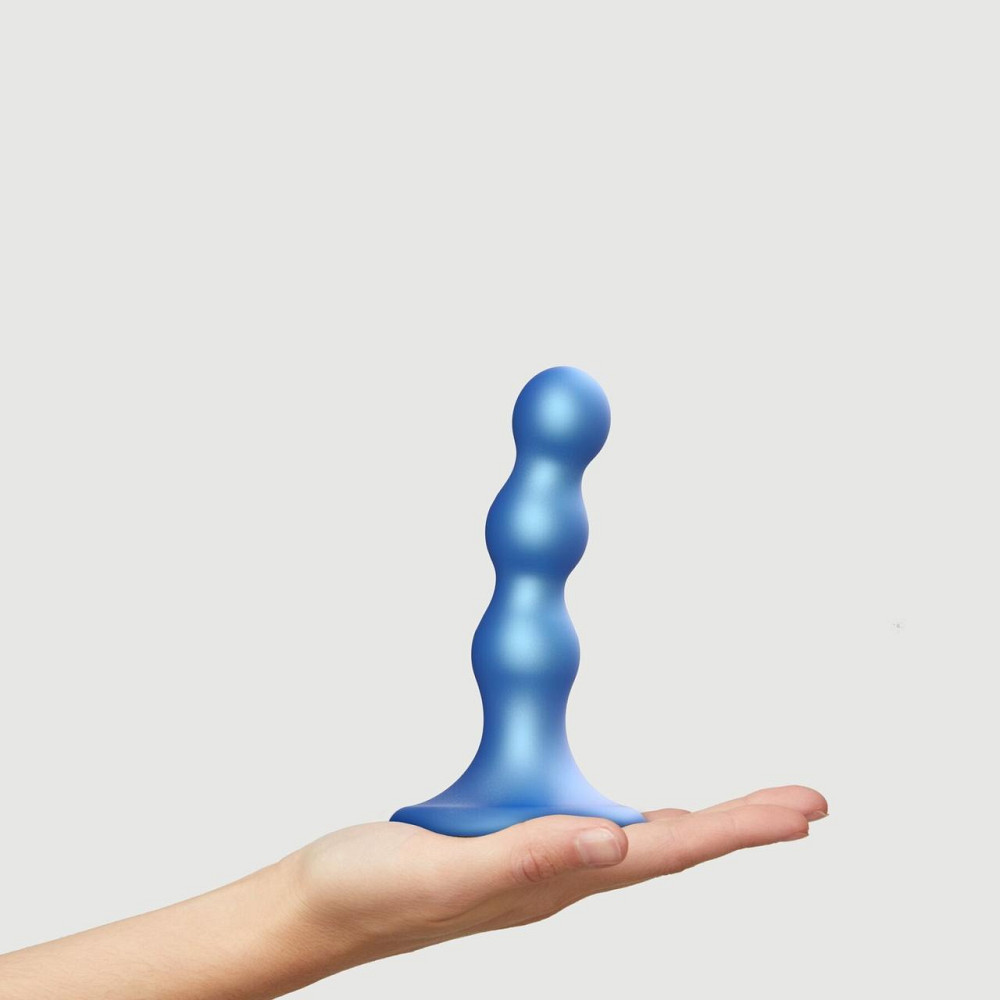 Насадка для страпона Strap-On-Me Dildo Plug Balls Blue Metallic S Sex Aura Київ - фото 2