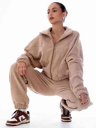 Жіночий стильний теплий костюм, двійка вібічний фліс-половид, 48/52 Одеса