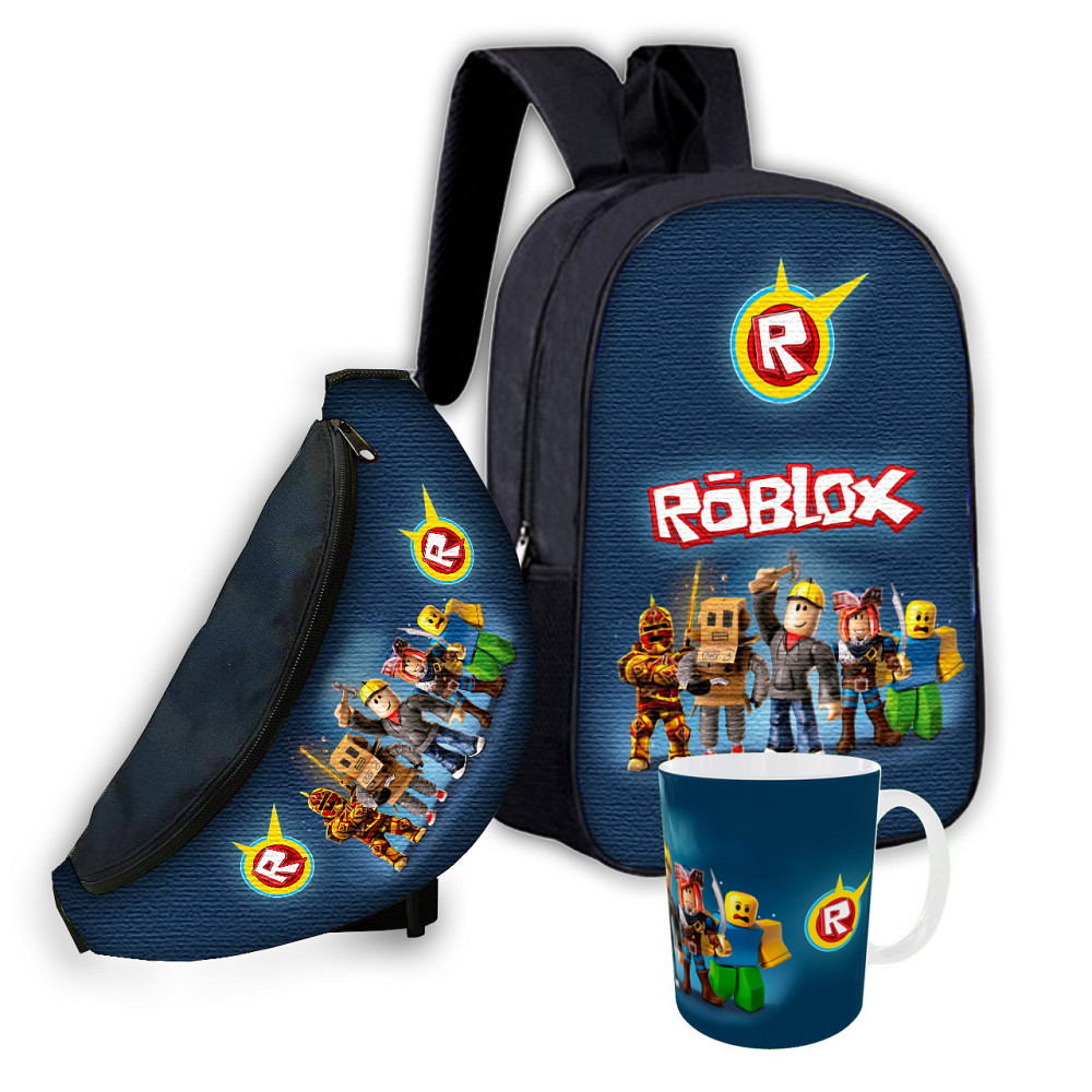 Набір дитячий Роблокс «Roblox» рюкзак 36х27см сумка-бананка, кружка з принтом для хлопчика (01576) Київ - фото 1