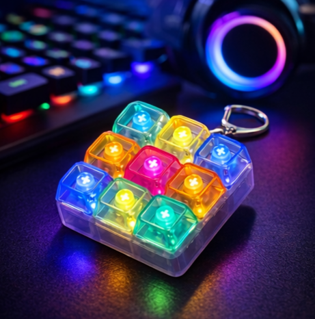 Антистрес клавіші LED (кейкап клікер) на 9 кнопок | Світлодіодний брелок Pop It | Іграшка для рук Киев - изображение 3