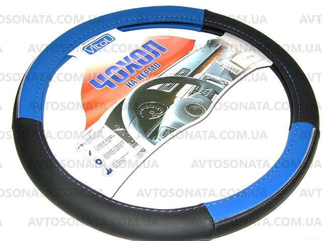 Обплетення 17003 BL XL чорна/синя з хром. смужками Вінниця - фото 2