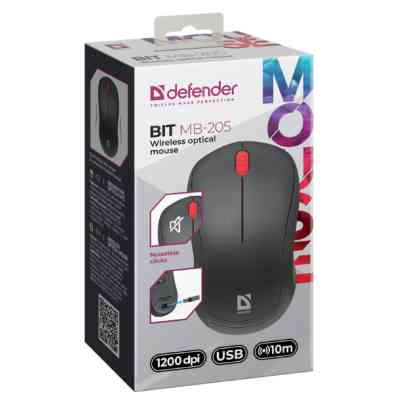 Мишка Defender Bit MB-205 Silent Wireless Black (52205) Вінниця